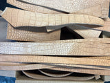Embossed Veg Tan Leather Remnants Strips Pieces Approx. 4 lbs Small Projects Repair Jobs