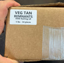 Veg Tan Leather Remnants Strips Pieces Approx. 5 lbs Small