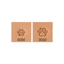 Dog Paw Outline O020 O030 2-Piece Leather Stamp Set
