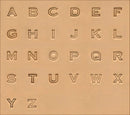 Block Outline Font Alphabet 1/4" (6.5mm) Leather Stamp Set 4909-00