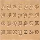 3/4" (19mm) Old English Font Alphabet Leather Stamp Set 8142-00