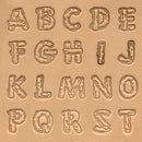 3/4" (19mm) Wood Grain/Log Font Alphabet Leather Stamp Set 8138-00