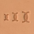 Curve 3-Dots Geometric 3-Piece Leather Stamp Set E69007
