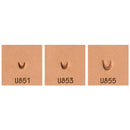 Mule Foot U-Shape Serrations U851 U853 U855 3-Piece Leather Stamp Set